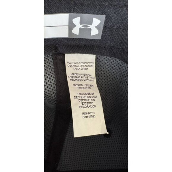 Under Armour Baseball Cap Black Adjustable Strapback Gel Logo Youth One Size - Picture 6 of 7